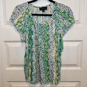 Faith & Zoe Green and Yellow Floral Blouse